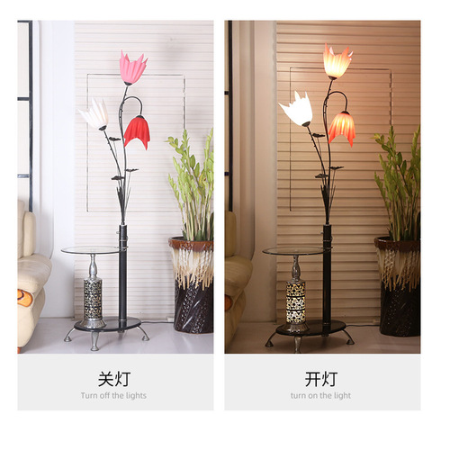 Modern Minimalist Living Room Acrylic LED Floor Lamp Simple Creative Flower Shape Living Room Lamp Bedroom Floor Lamp