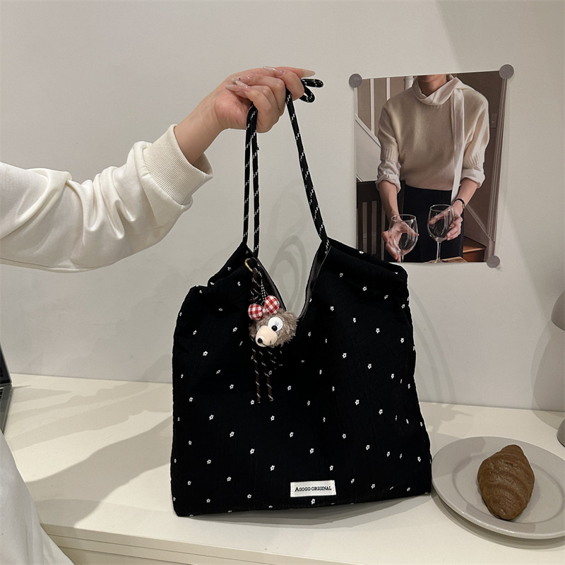 Bolsos de mujer 2025 nuevo estilo verano simple estilo casual bolso Tote bolso de lona clásico lunares bolso de moda de mensajero de un solo hombro