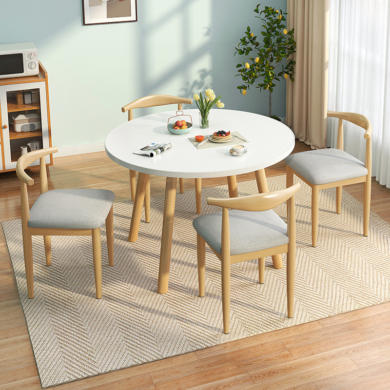 Nordic Simple Round Table Coffee Table Coffee Table and Chair Set Home Office Negotiation Conference Table Restaurant Combination Wholesale
