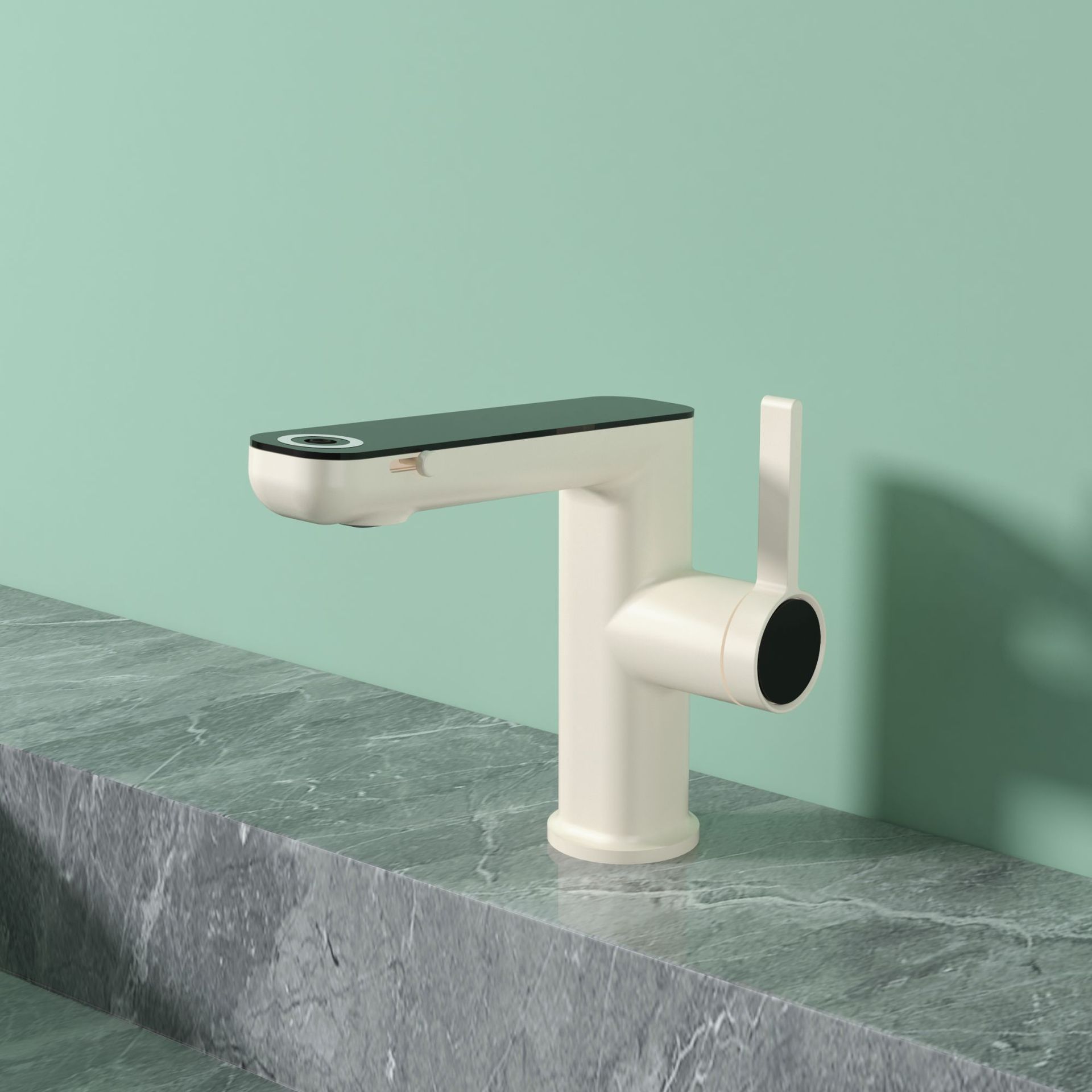 Uno por uno transfronterizo grifo dedicado lavabo de agua fría y caliente cascada de salida de agua de un solo agujero lavabo cuenca grifo