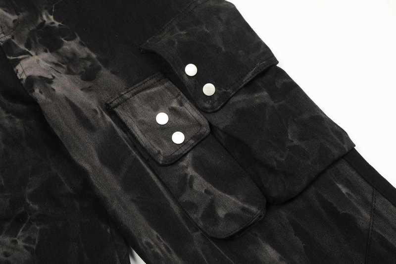 Men's Clothing Street Washed Old Multi-Pocket Workwear Jeans Men's Trendy Cool Fashion Casual Pants Straight Leg Wide Leg Pants_voghion.com