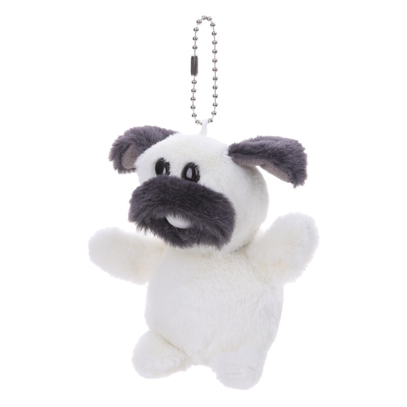 Le Jier escupir burbuja perro con llavero campana creak felpa muñeca mochila cachorro pellizco música muñeca