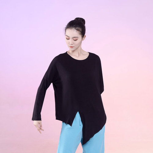 Modern dance practice attire, unisex, for ballet, jazz, and Latin performances - flowing, open-crotch top.