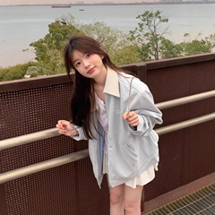 麂皮绒外套女2025春秋季韩系穿搭宽松学生夹克上衣薄款刺绣棒球服