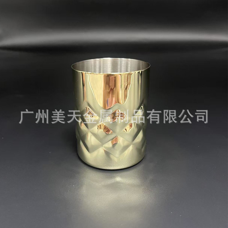 입을 누르지 않는 200ml 금도금 메쉬 컵