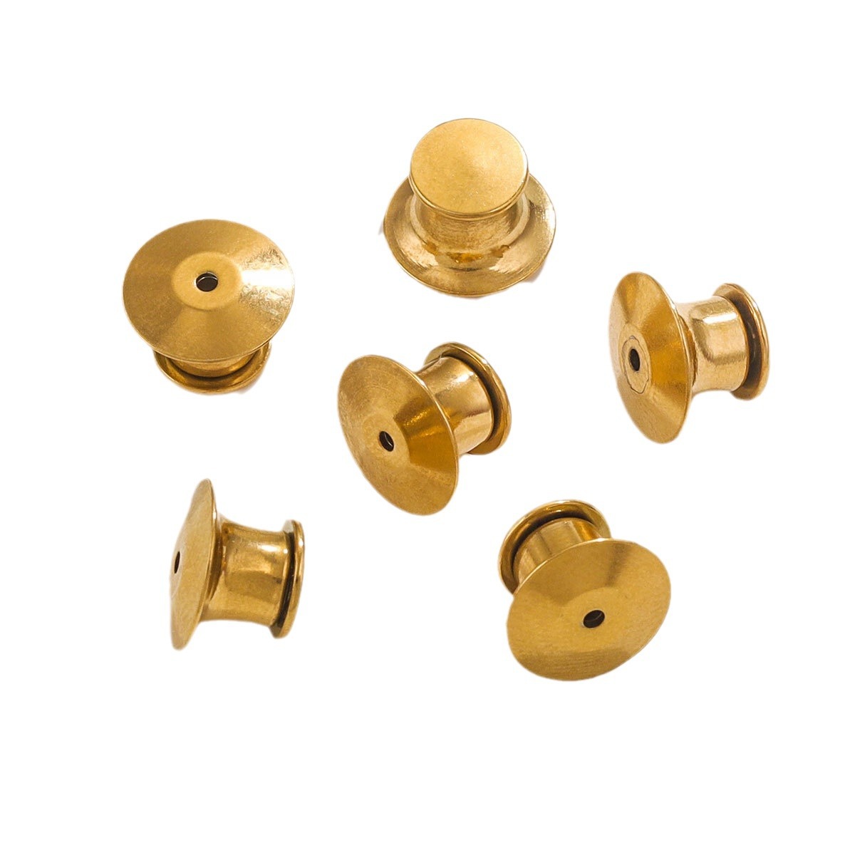 Capas de acero inoxidable de cabeza plana de alta calidad chapado al vacío color de oro accesorios insignia de cabeza redonda puño de capas DIY image 6
