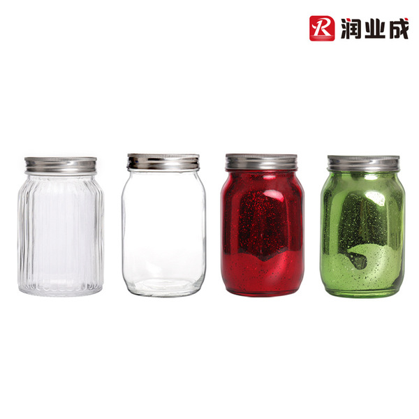 Transparent square mesen bottle glass storage tank honey bottle food…