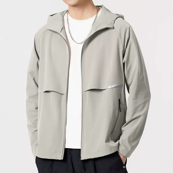 2026 New Spring and Autumn Breathable Windproof Hooded Jacket for Men, Thin Jacket for Outdoor Sports and Leisure