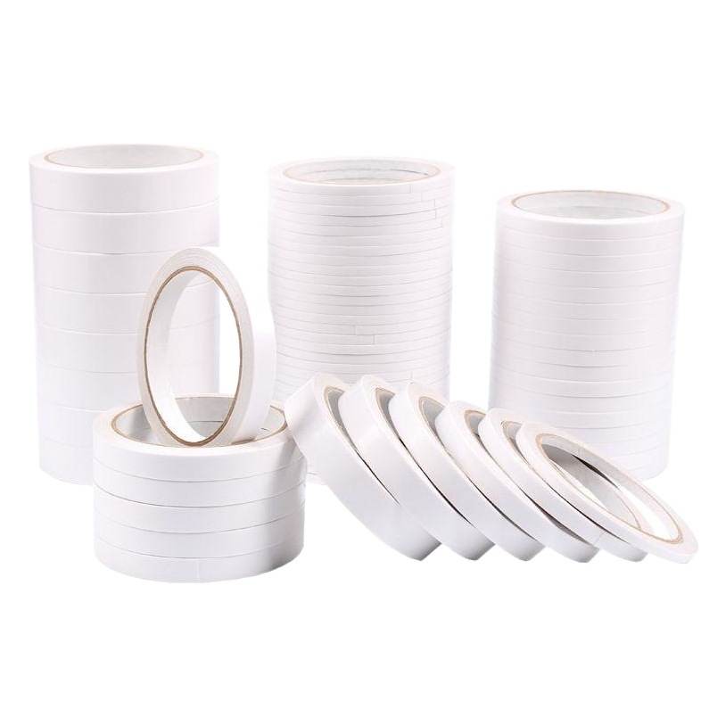 Al por mayor de alto adhesivo fácil de rasgar cinta de doble cara hecha a mano embalaje de regalo autoadhesiva cinta de doble cara cinta de oficina blanca de doble cara