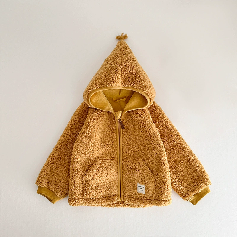 Velvet demi-season children's jacket for men and women, soft keep warm hoody, custom-made