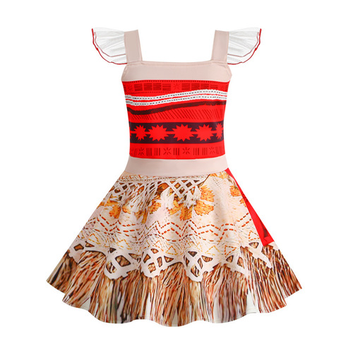  Moana Princess Dress cosplay Maui Girls Clothes Show Moana Moana Dress
