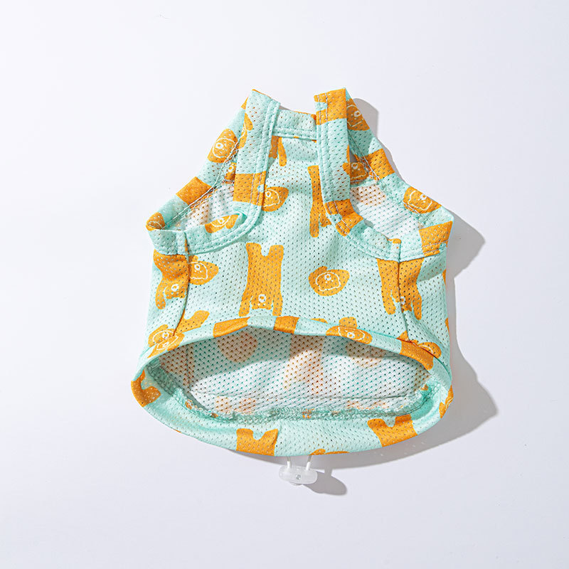 Chalete de oso simple y lindo verano perro ventilado tracción chaqueta con capuchón perro pequeño cachorro ropa de mascotas