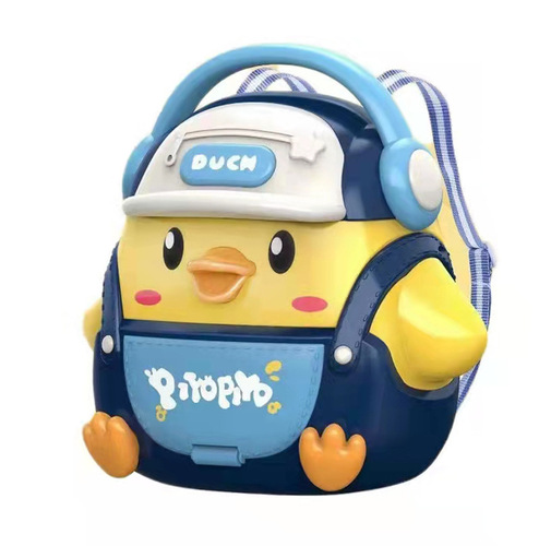 Christmas gift cartoon backpack little cute duck piggy bank toy smart password fingerprint sensor money deposit piggy bank