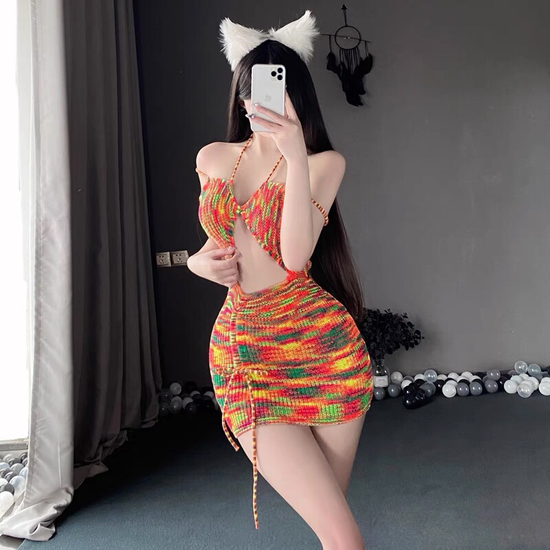 Internet Celebrous Sexy Underwear Women's Teasing Backless Sweater Sexy Passion suit Free Small Chest Uniform Pajamas