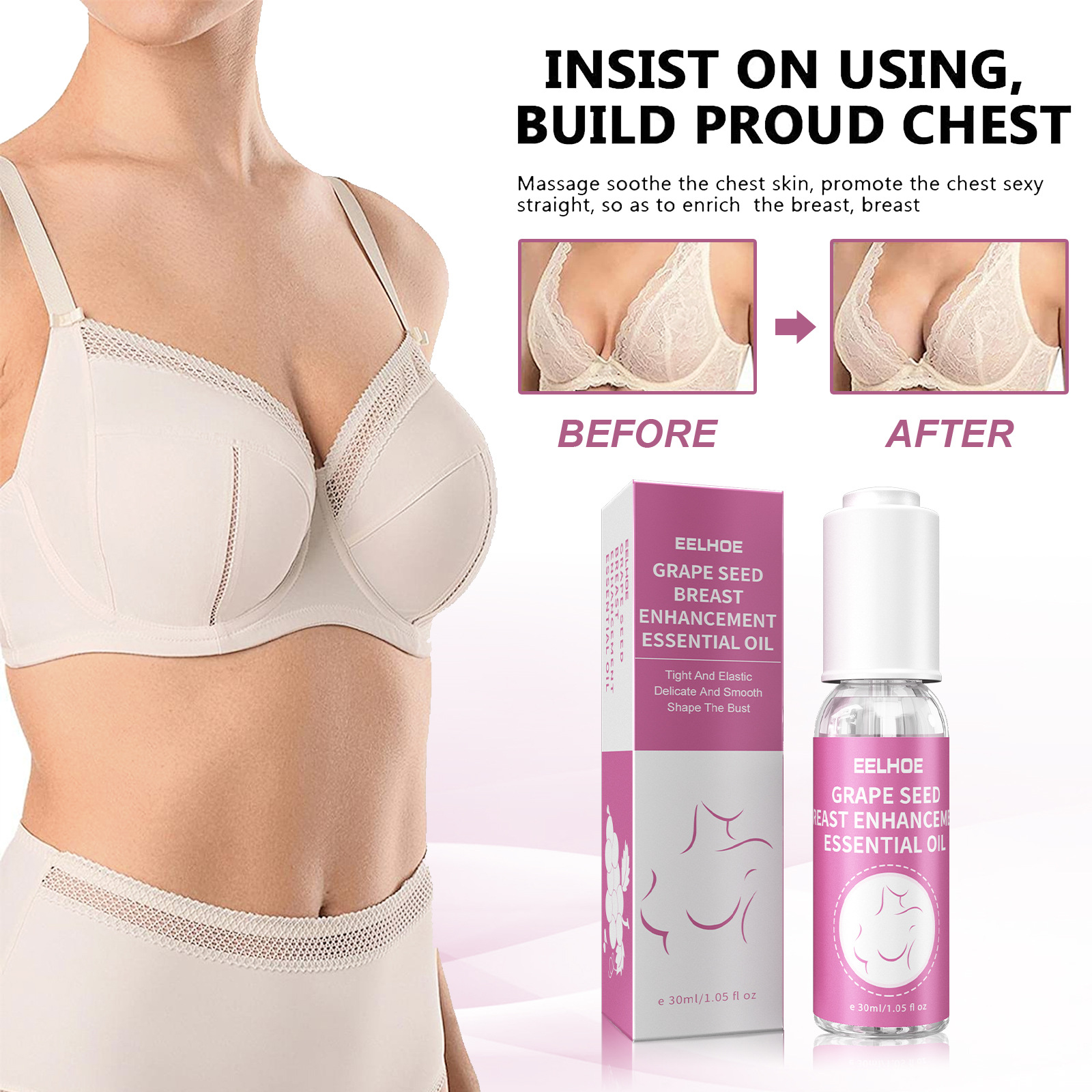 EELHOE Brust Brust Massage Ätherisches Öl Brustvergrößerung Feuchtigkeitsspendende Straffende Pflege Aufpolsternde Brust Straffende Essenz_voghion.com