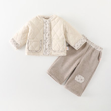 女童棉衣韩版2025新款女宝宝洋气加绒加厚秋冬保暖分体两件套童装