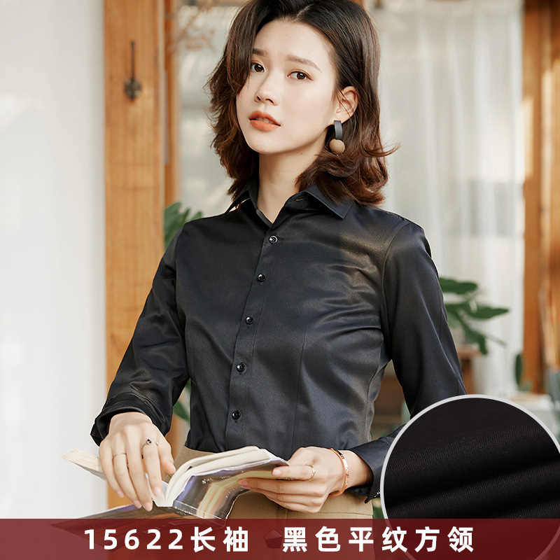 白いシャツの女性の長袖の新型の職業の仕事服の白い面接のシャツの気質の職業はスーツのシャツの作業服を詰めます。|undefined