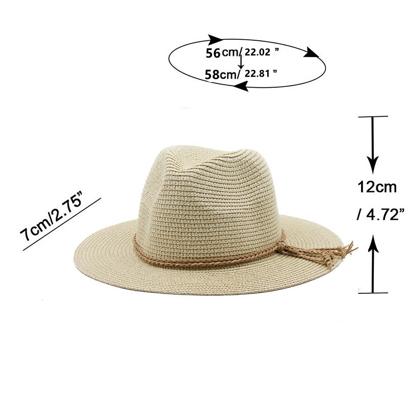 1886g Weight Straw Hat Hats Type Travel, Beach Occasion Women's Simple Style Classic Style Bow Knot Flat Eaves Straw Hat