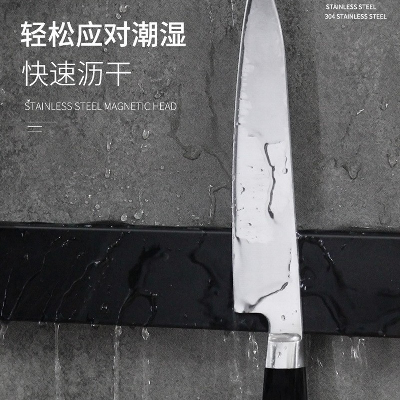 Soporte de cuchillo magnético estante de almacenamiento soporte de cuchillo de cocina montado en la pared fuerte fuerza magnética imán de aleación de aluminio cuchillo magnético cuchillo de cocina de almacenamiento