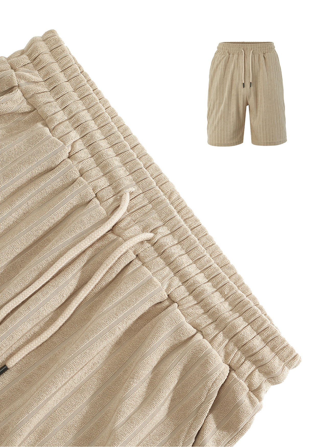 Herren Set Aus Einfarbigem Freizeithemd Und Shorts Für Den Sommer_voghion.com