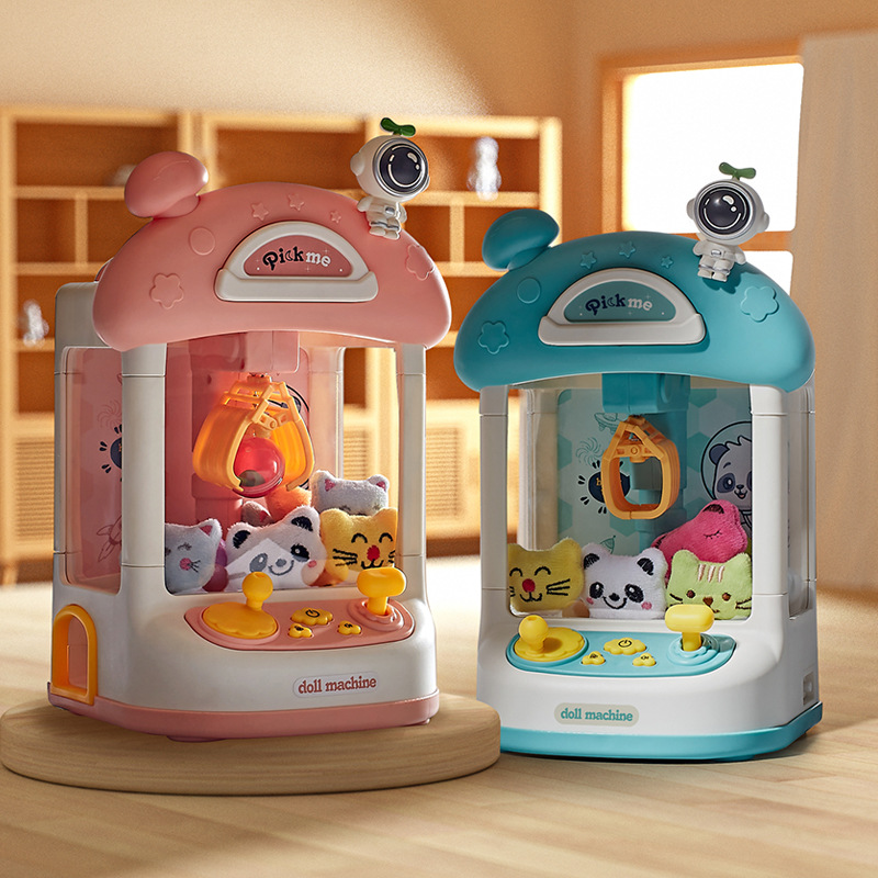 Espacio agarrar muñeca máquina juguete para niños hogar eléctrico pequeño clip muñeca huevo torcer máquina niña jugar casa máquina de juego