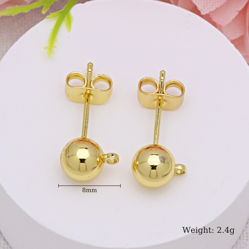 色保持 18 k ゴールドイヤリング、イヤーフック、ジルコン象嵌 diy イヤリング、半完成イヤリング、手作りアクセサリー材料卸売|undefined