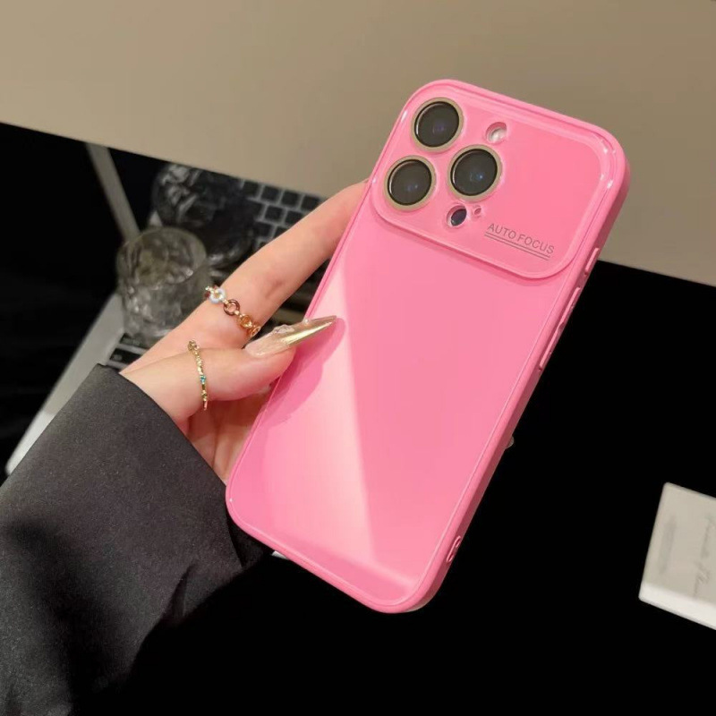 糖果色大视窗玻璃壳适用iPhone16promax苹果15手机壳14大视窗13女|undefined