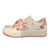 Strawberry, white shoes, summer footwear, sneakers platform, 2023, Korean style