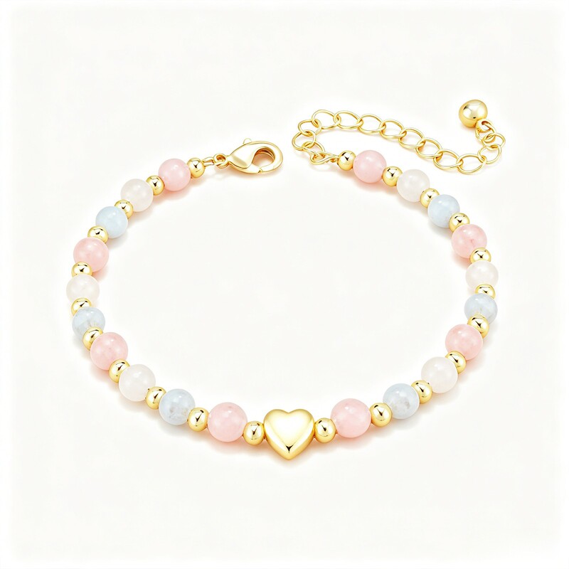 Amazon Cross-Border Natural Crystal Bracelet Rose Quartz Moonstone Love Beaded Bracelet Birthday Gift Bracelet Amazon Cross-Border Natural Crystal Bracelet Rose Quartz Moonstone Love Beaded Bracelet Birthday Gift Bracelet