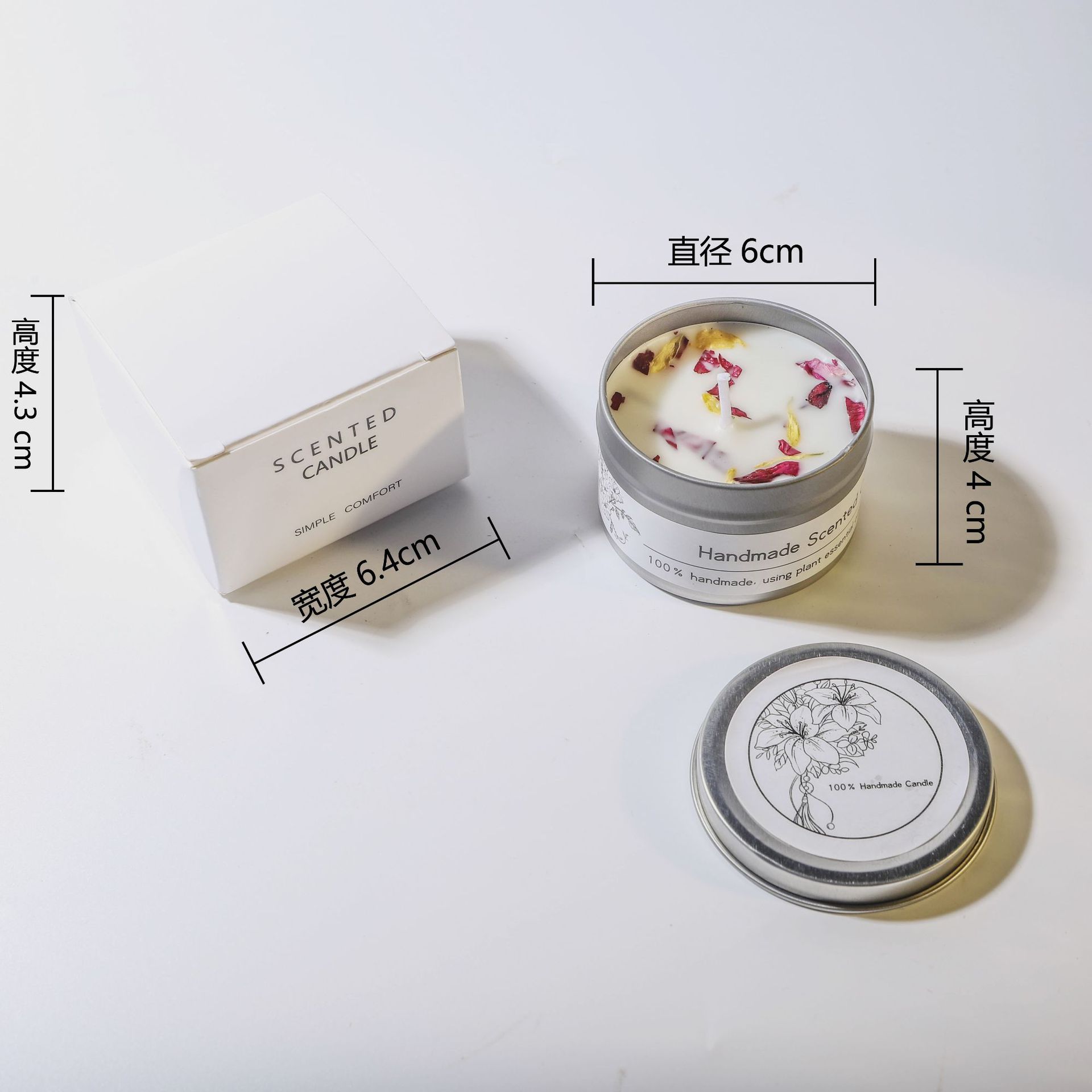 ¿Cara de soja transfronteriza con cera seca de flores? Regalos de cumpleaños de boda flores de flores de vela aromática