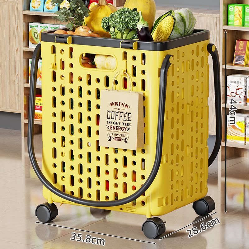 Carrito de Compras Plegable Portátil de PP de Alta Resistencia, Silencioso, para Hogar y Supermercado image 10