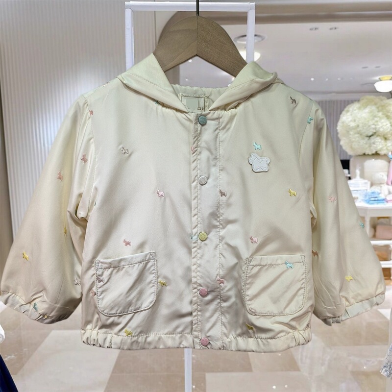 Korean Style Children's Clothing Spring and Autumn Style Double-Layer Embroidered Hooded Jacket for Boys and Girls Cute Kidsren's Jacket Wt6062607