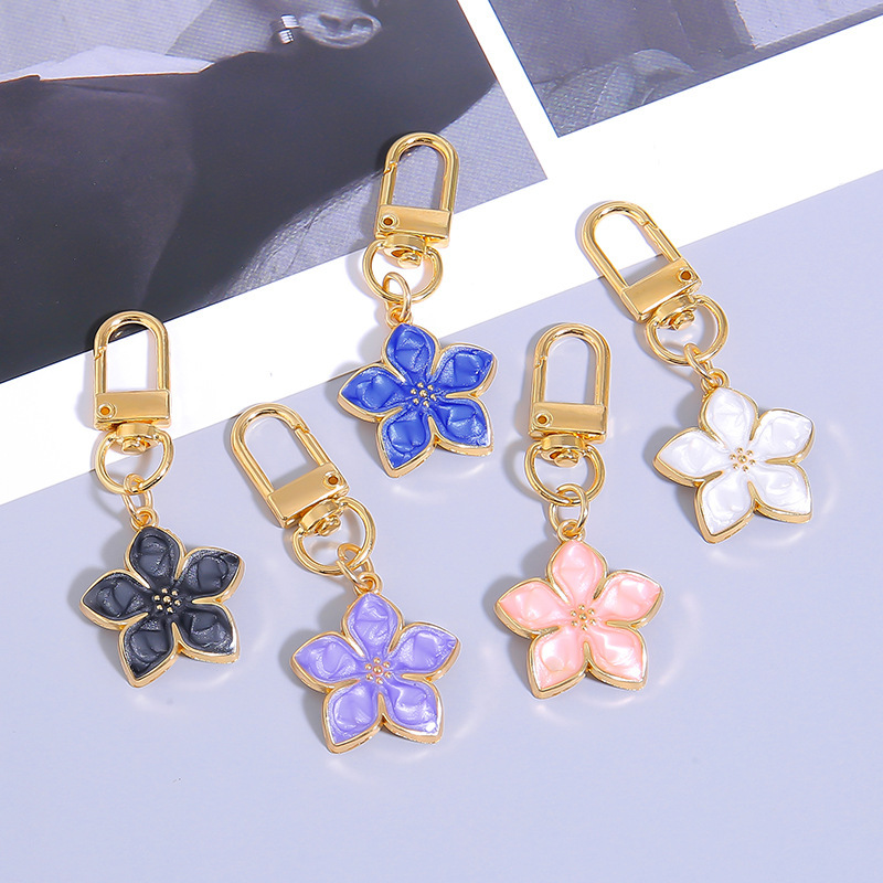 Cute Girl's Heart Pink Cherry Blossom Keychain airpods Headset Protective Pendant Girlfriend Bag Gift Hanging Ornaments