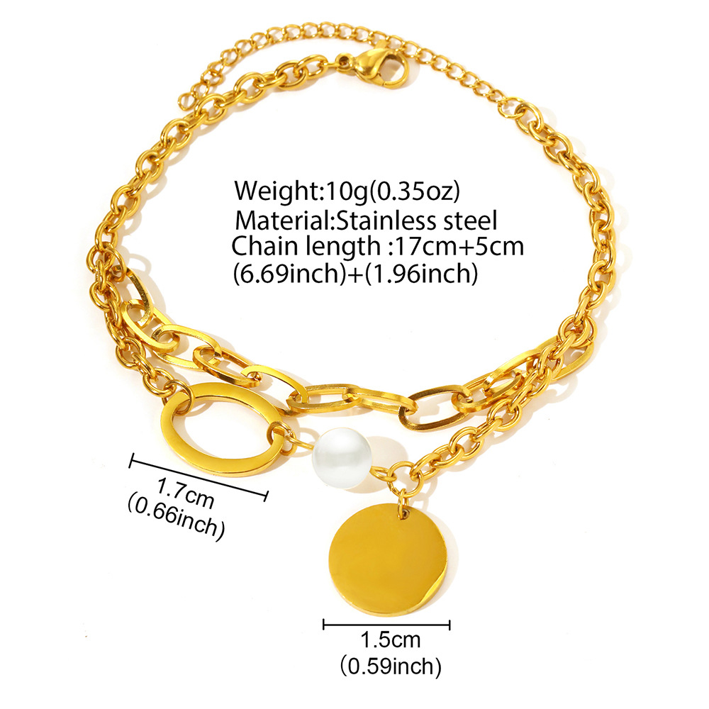 304 Stainless Steel Chain Material 1 Piece Quantity Simple Style Classic Style Solid Color 304 Stainless Steel Stainless Steel Bracelets In Bulk