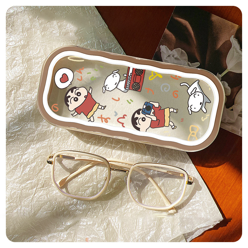 Estuche para gafas moderno con un toque de alta gama, diseño ondulado y bonito, estuche transparente portátil para gafas, estuche para gafas de miopía, estuche para gafas infantiles.
