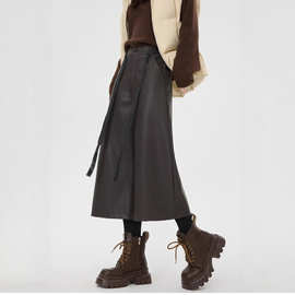 PU皮裤阔腿裤女款2025新款秋冬靴裤直筒小个子七分八分中裤宽松