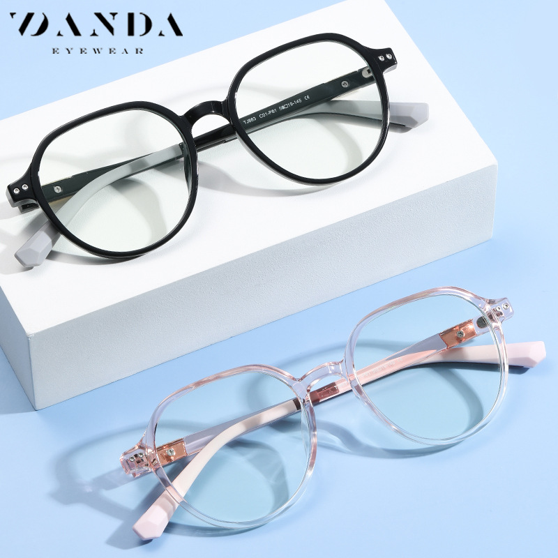 TJ863 pequeño dulce patata ins estilo TR90 gafas Nuevo ultra-ligero anti-azul gafas de luz de moda de las mujeres multilaterales gafas lisas