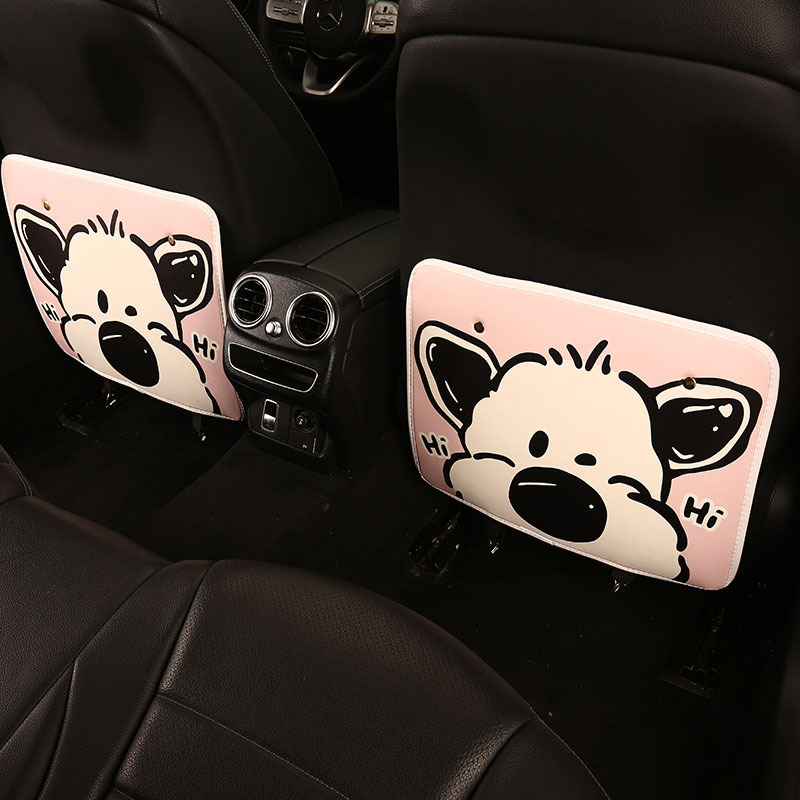 Big-Nosed Dog Car Anti-Kick Pad Universal Seat Back Car Interior Decoration Cute Car Rear Seat Back Anti-Dirty