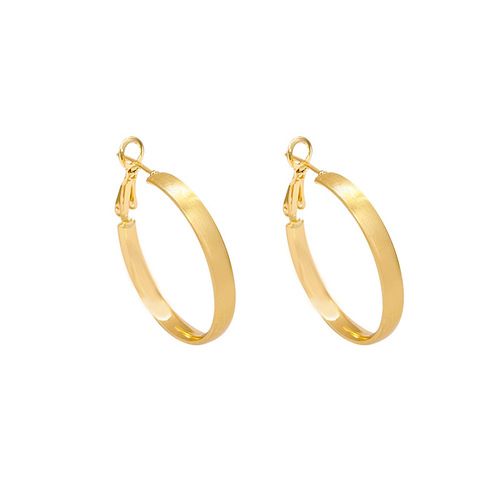 Metal Earrings Frosted Hoop Earrings 2025 New Hot Style Unisex Simple High-end Commuting Personalized Earrings