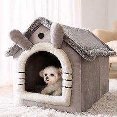猫の巣の家のタイプの冬の保温の小型犬のウサギの犬の巣の猫の巣の四季の通用は取り外してペットの巣のマットを洗うことができます。