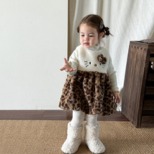 蔗梨童装女童连衣裙秋冬2025加绒儿童公主裙周岁女宝礼服宝宝裙子