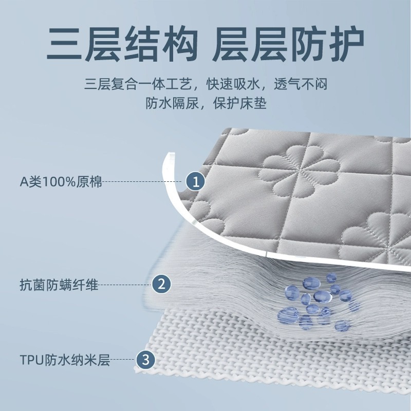 Class A cotton clamped bed cap for dirt insulation single piece thickened three-piece mattress protective cover non-slip bed cover sheet dust cover cover