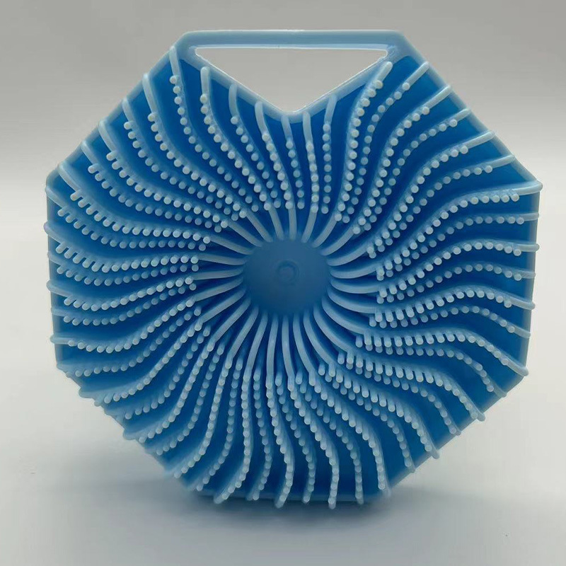 Cepillo de baño de silicona cepillo de baño de doble cara cepillo de baño de silicona artefacto casero cepillo de baño de mango largo frota espalda cepillo de baño de masaje poligonal