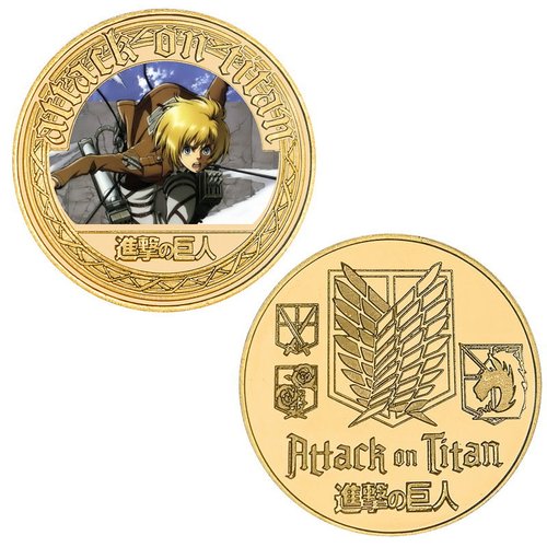 Attack on Titan Commemorative Coin Captain Eren Animation Coin Peripheral Commemorative Coin Die-cast Metal Coin