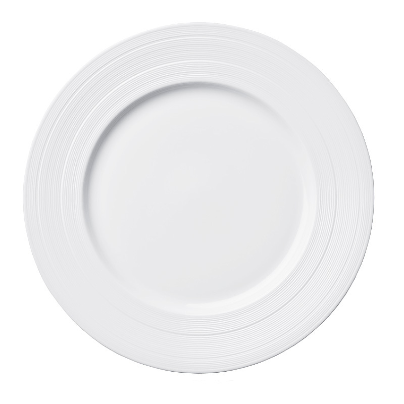 Comercio exterior de exportación vajilla de porcelana de seda blanca plato de carne occidental plato de sopa tazón de sopa nórdico simple plato de comida occidental traje