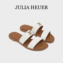 Julia Heuer朱莉亚赫尔2025新款女士一字带平底时尚外穿凉拖鞋