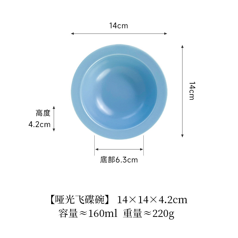 가장자리를 보호하는 비행접시 그릇 [매트블루]