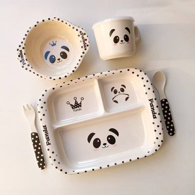 Shanshui Yao Panda Bamboo Fiber Food Grade Children's Tableware Cute Divided Plate for Kindergarten and Home Use for Baby Eating Shanshui Yao Panda Bamboo Fiber Food Grade Children's Tableware Cute Divided Plate for Kindergarten and Home Use for Baby Eating