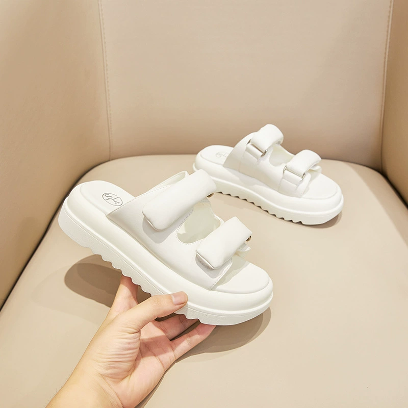 Тапочки, женская обувь, летняя верхняя одежда, женские сандалии и тапочки на толстой подошве на танкетке, новые модные пляжные сандалии 2022 года