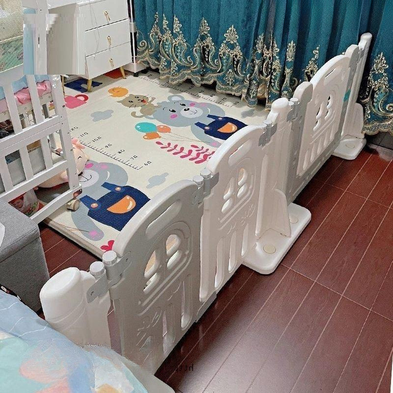 2025 New Model Single-Sided Fence Baby Indoor Home Infant Floor Crawling and Walking Combo